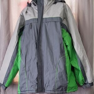 Kids Green and Gray Winter Jacket